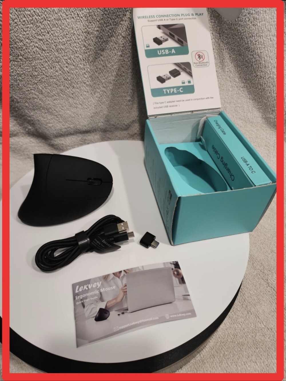 Ergonomic Wireless Rechargable Vertical Mouse